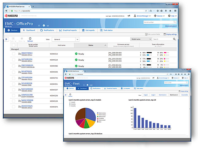 Screenshot of KYOCERA Fleet Services